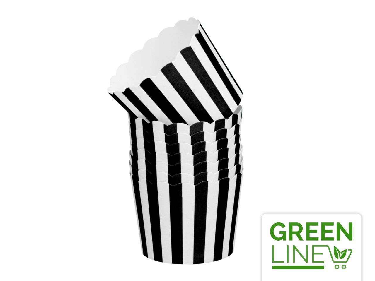 Cupcakes-Becher: schwarz-weiß, 20 Stück à 50 x 42 mm