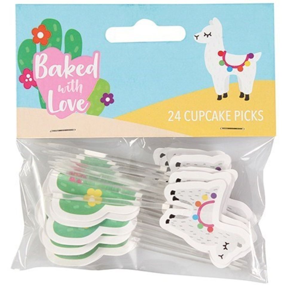 Cupcakes Deko Lama, Picker, 24 Stk.