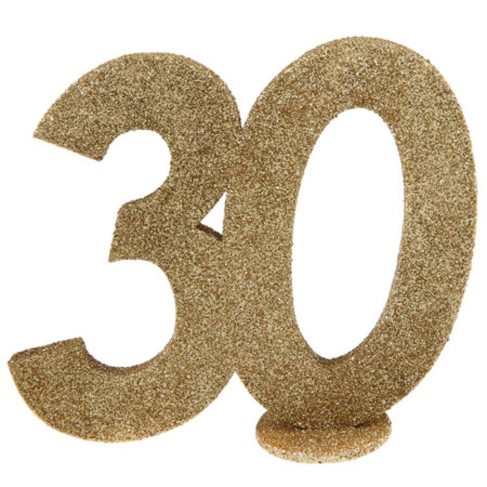 Zahlentopper 30, Gold, 11x10 cm