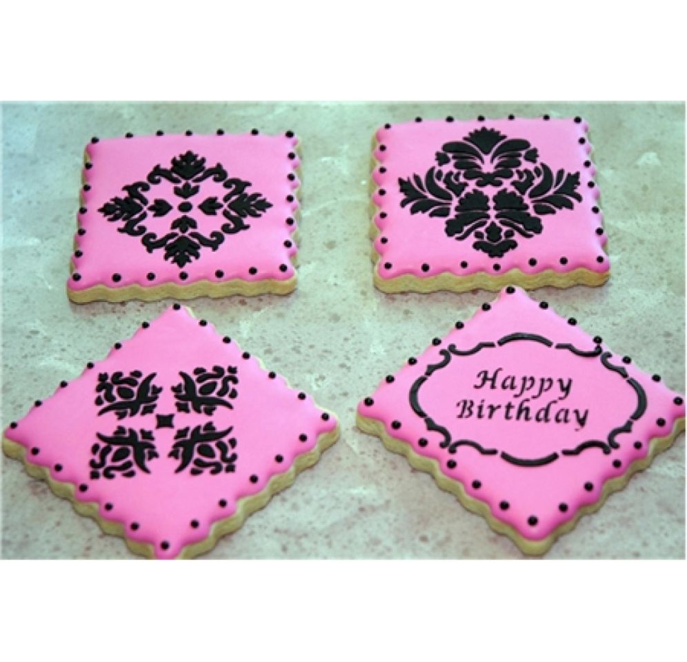Schablonen Set Monogram Oval Royal Icing & Airbrush,