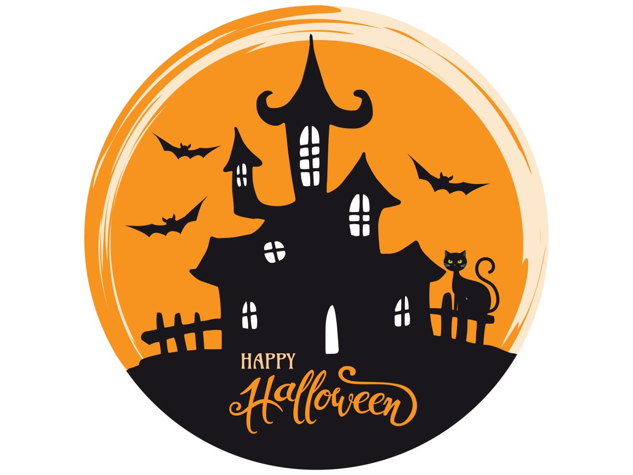 Tortenaufleger Halloween Schloss, rund 20cm