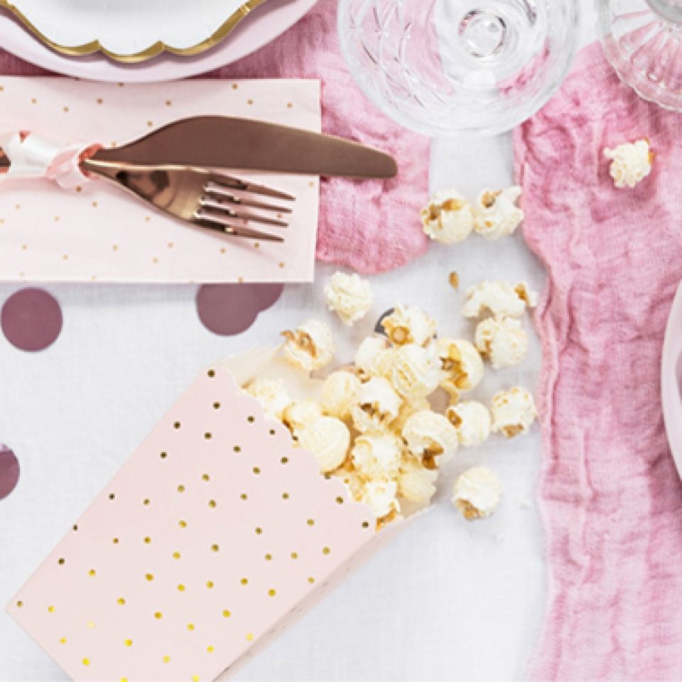 Popcorn-Boxen, 6 Stk. Rosa und Gold
